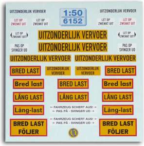 Warntafeln für Schwertransport -Fahrzeuge -Niederland · Dänemark-