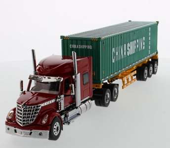 LoneStar Day Cab grey, Skeleton Trailer, 40' China Shipping Container
