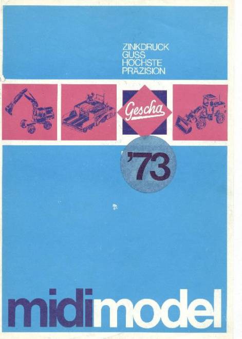 Farbkatalog 1973, DIN A4, 8-seitig, 18 Abb. (z. B. Merc. Sattelschlepper m. Tiefl., O&K MH6 usw.) (Farb Kopie)