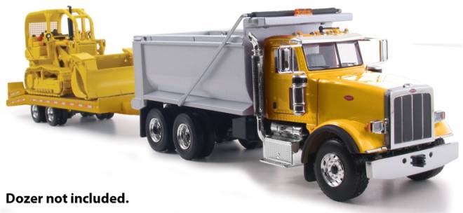 367 Dump Truck with Beavertail Trailer in gelb-silber
