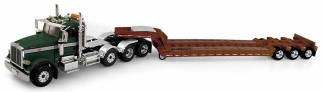 367 with Tri-Axle Lowboy Trailer Midnight Green/Brown
