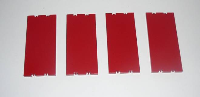 Base plate 11cm x 5cm  set / 4 piece - Red RAL 3002