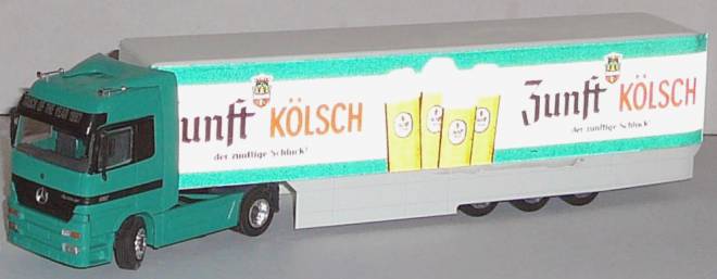 Actros 2achs Sattelzugmaschine mit 3achs Kofferauflieger -Zunft Kölsch- (ohne Karton/without box)