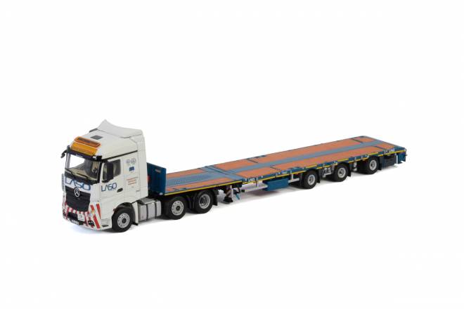 ACTROS MP4 STREAM SPACE 6X2 TWIN STEER MEGATRAILER FLATBED - 3achs