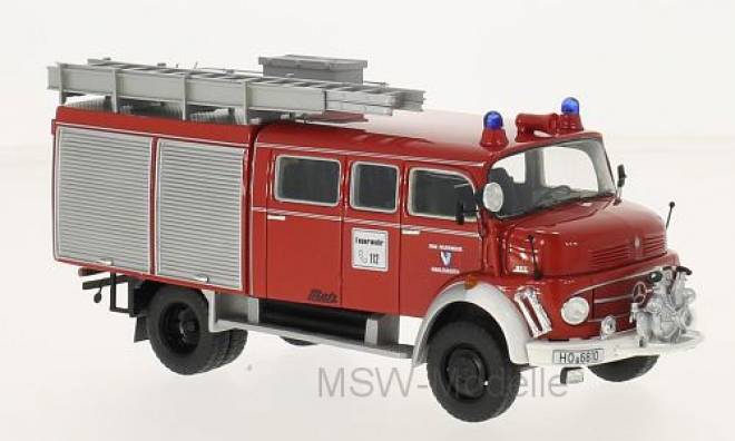 L 911 Metz B/36 Fire Truck, rot, Lang mit Rolltor, 1981