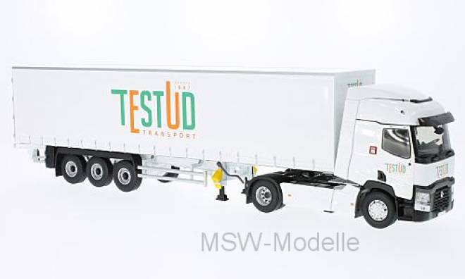 Truck T Tautliner, weiss, Testud Transport, ohne Vitrine