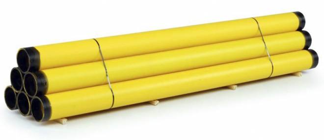 Rohre gelb,H=4,8cm x L=25cm x B=4,7cm